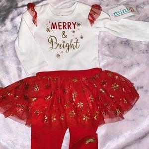 merry and bright christmas outfit 3 months